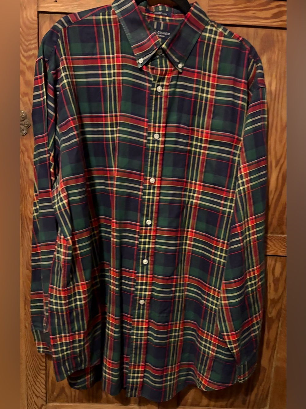 Daniel Cremieux Green/Red/Yellow Plaid Button-Down Cotton Shirt Men’s XL. EUC